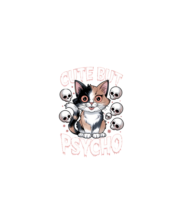 Cute, but Psycho pisică Negru model negru pe tricou
