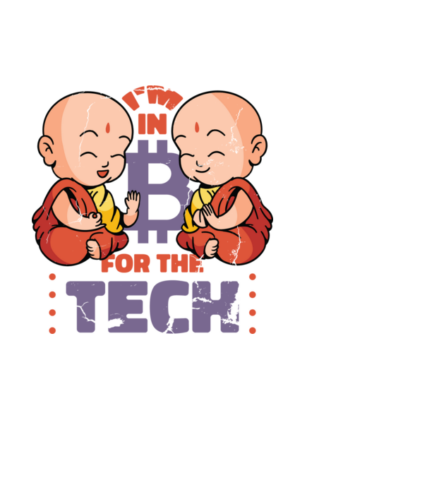 Călugări Buddha Bitcoin model alb pe tricou