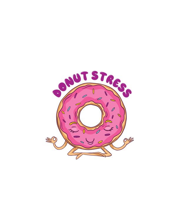 Donut Stress Gogoașă model alb pe tricou