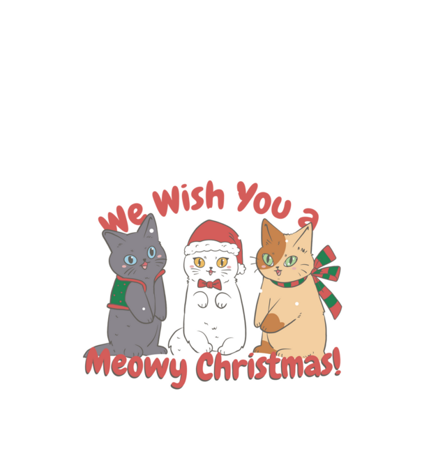 We wish You a Meowy Christmas model negru pe tricou
