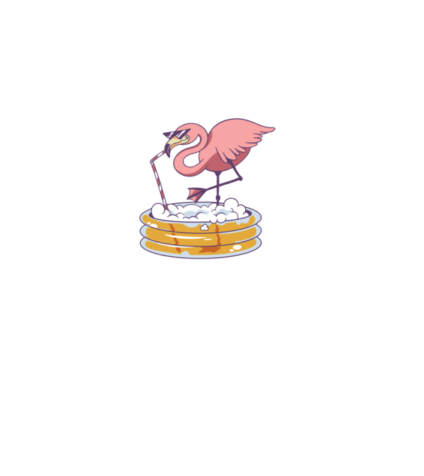 Flamingo cu bere model alb pe tricou