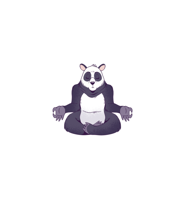 Panda Meditație model turcoaz pe tricou