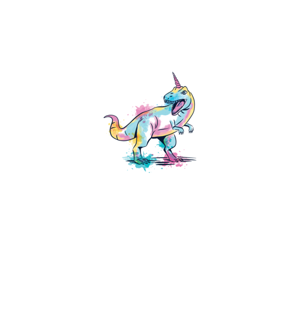 Unicornsaurus - Dinozaur Unicorn model alb pe tricou