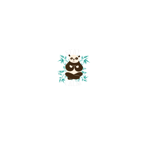 Stay Calm Panda meditație model negru pe tricou