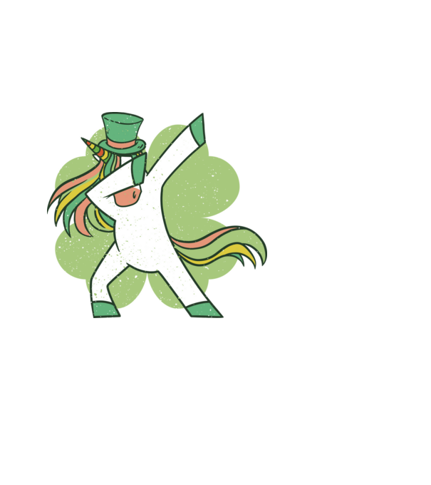 St Patrick Unicorn DAB model negru pe tricou