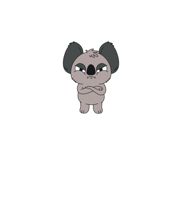 Koala Supărat model gri pe tricou