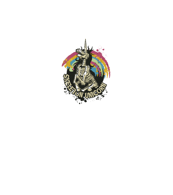 Schelet unicorn model gri pe tricou