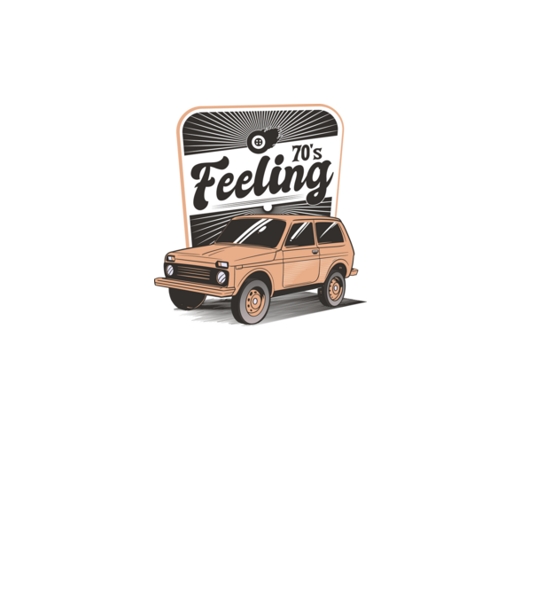 Mașină Retro anii 70 Lada Niva model albastru deschis pe tricou
