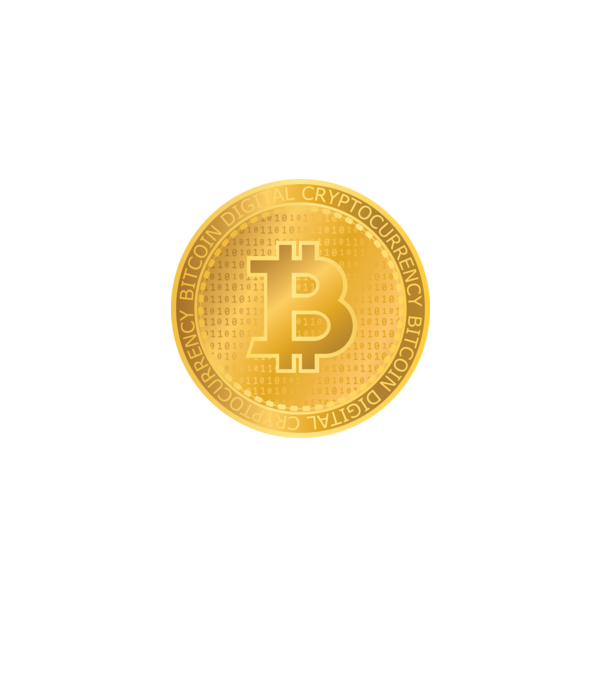 Monedă de aur Bitcoin model negru pe tricou