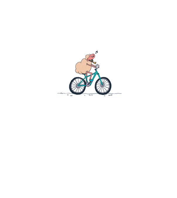 Miel cu bicicletă model alb pe tricou