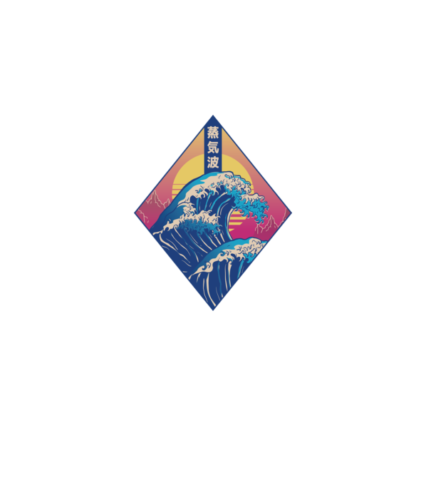 Vaporwave Val model alb pe tricou
