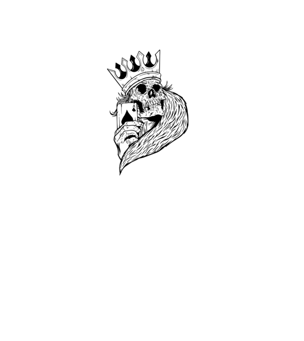 Craniu Poker model alb pe tricou