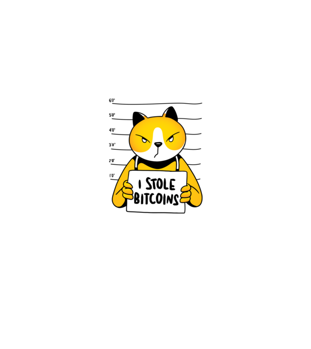 Pisică hoață Bitcoin model gri pe tricou