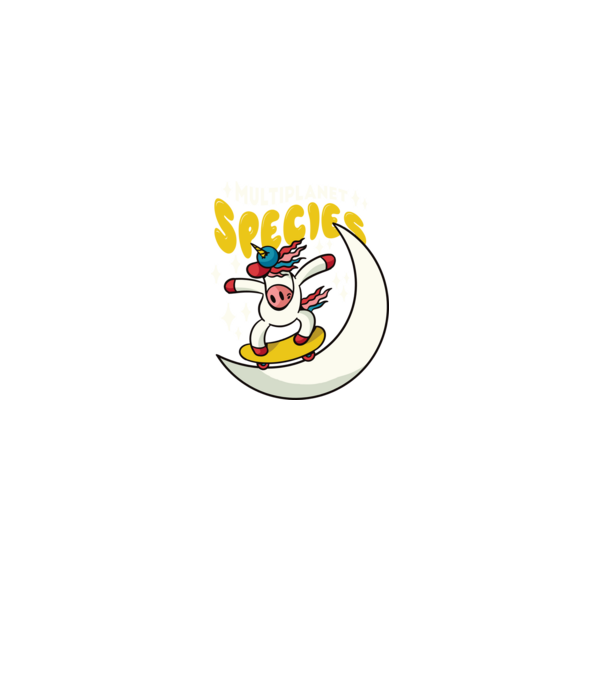 Skateboarding unicorn model negru pe tricou