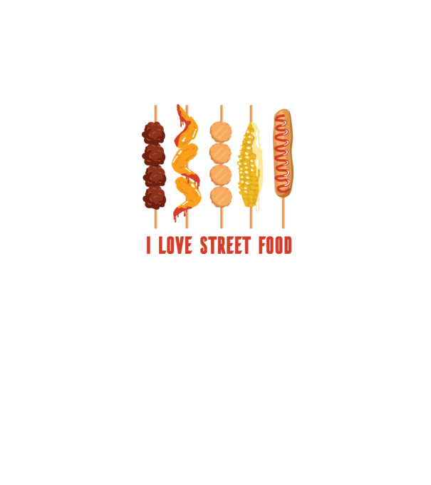 I Love Street Food model negru pe tricou
