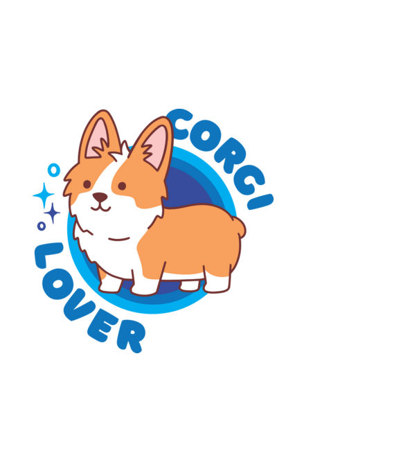 Corgi Lover model albastru deschis pe tricou