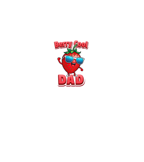 Berry Cool Dad Strawberry model negru pe tricou