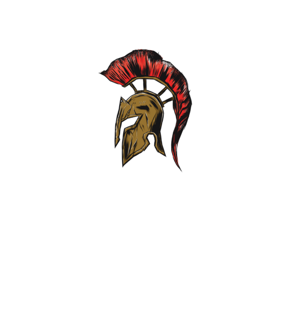 Cască războinic Sparta model negru pe tricou