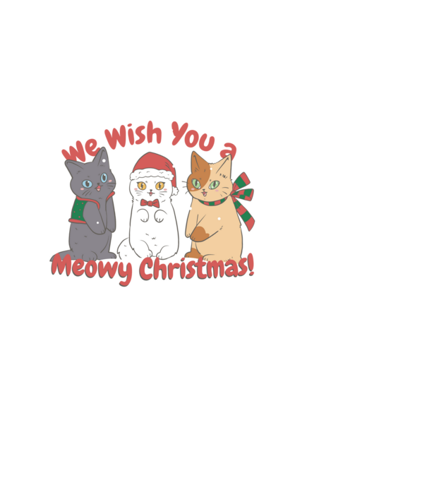 We wish You a Meowy Christmas model alb pe tricou