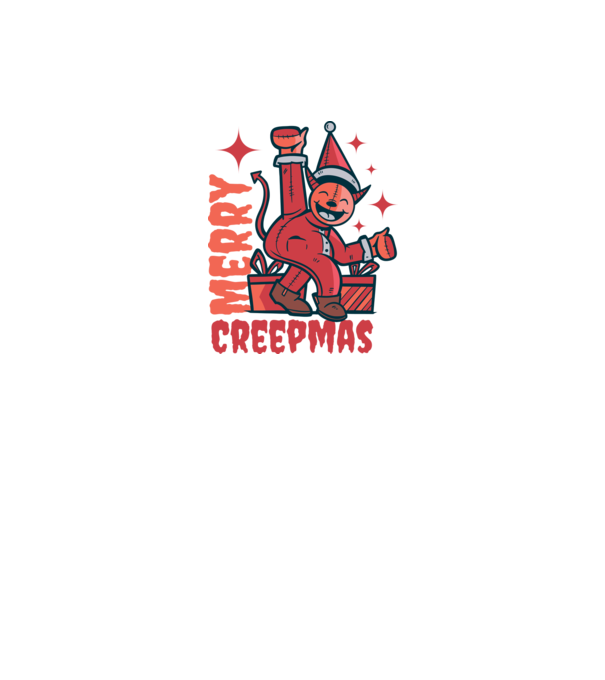 Merry Creepmas model alb pe tricou