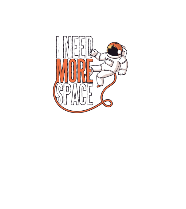 I need more space tricou astronaut model negru pe tricou