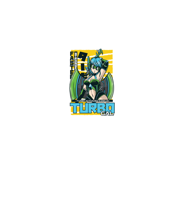 Turbo Gal Anime model nisipiu pe tricou