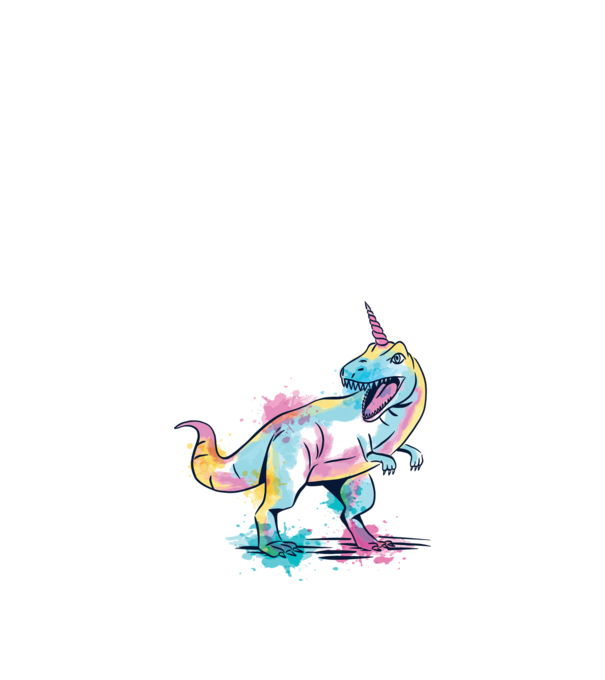 Unicornsaurus - Dinozaur Unicorn model alb pe tricou