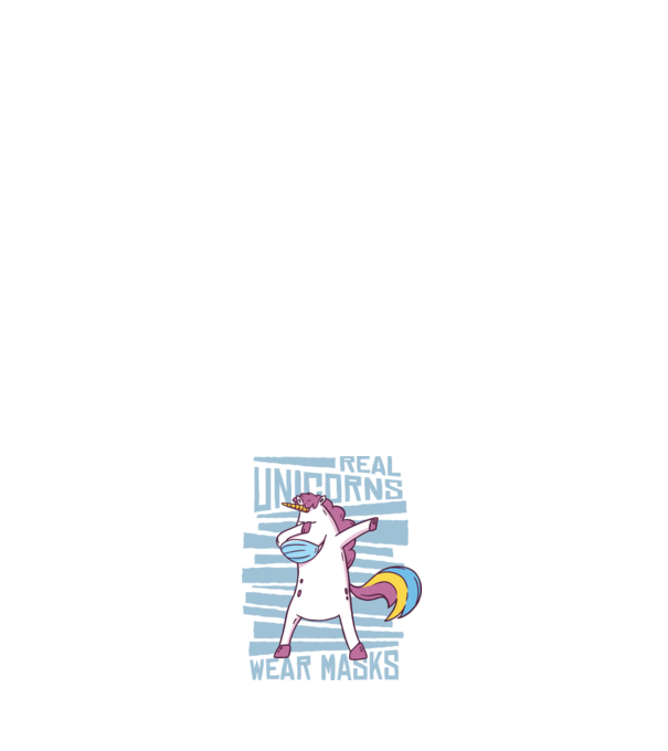 Unicorn DAB Mască model negru pe tricou