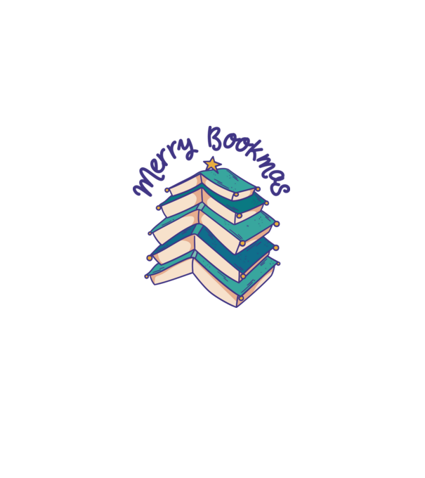 Merry Bookmas Crăciun cu cărți model alb pe tricou