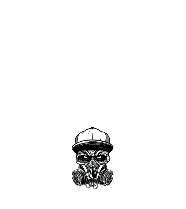 Mască de gaz Craniu model negru pe tricou