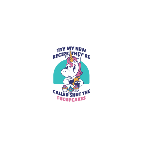 Unicorn Rețetă model alb pe tricou
