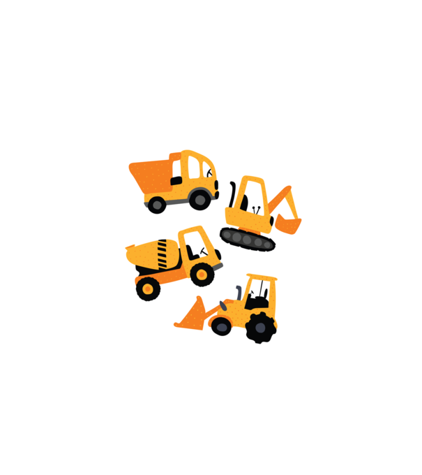 Vehicule de construcții model turcoaz pe tricou
