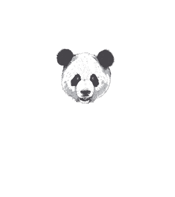 Cap de panda model alb pe tricou