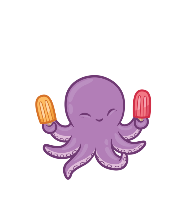 Înghețată Caracatiță Octopus model negru pe tricou