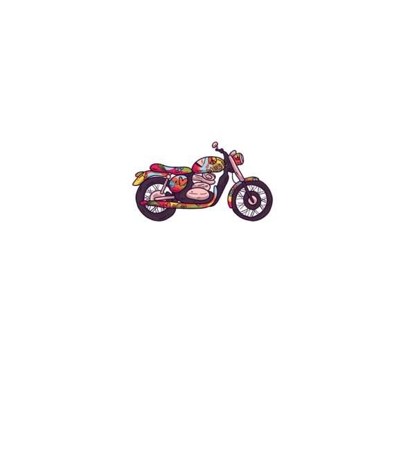 Motociclist Hippi model negru pe tricou