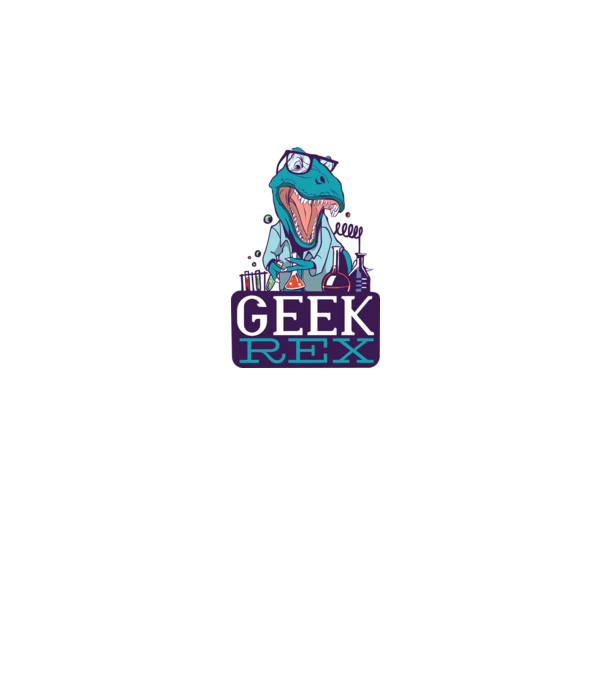 Geek Rex dinozaur tricou model negru pe tricou