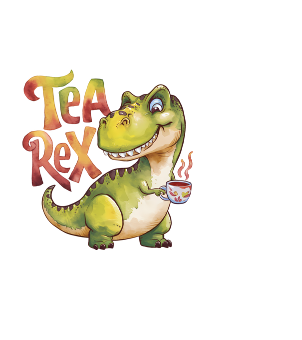 Tea Rex model alb pe tricou