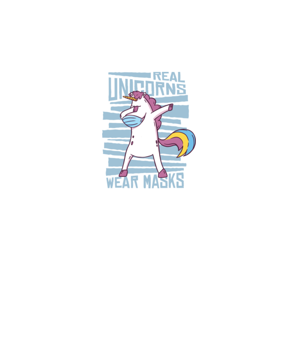 Unicorn DAB Mască model negru pe tricou