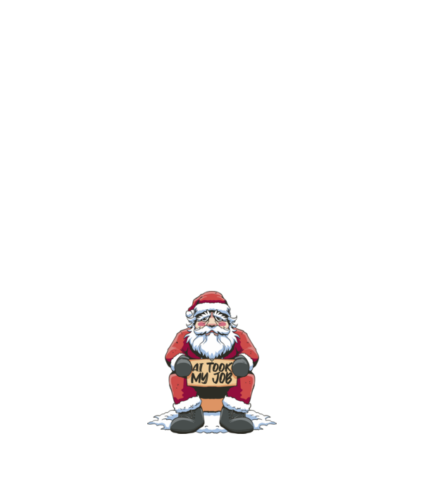 AI took my job Santa model albastru închis pe tricou