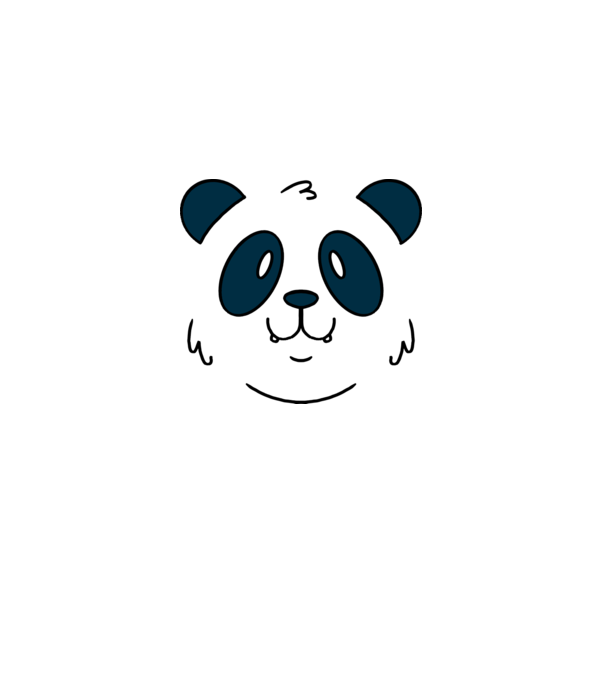Cap de panda model alb pe tricou