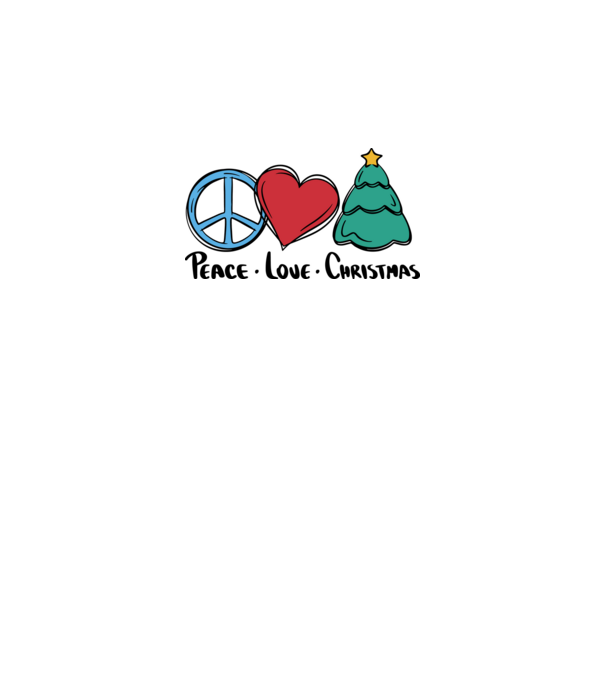 Peace Love Crăciun model alb pe tricou