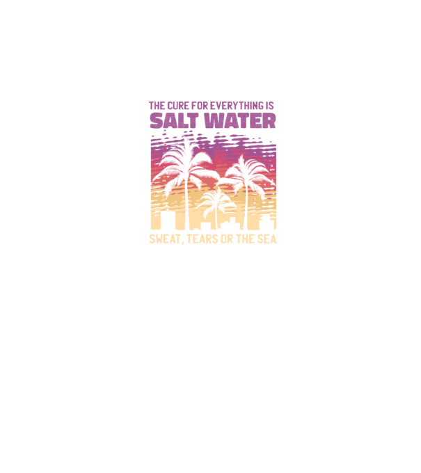 Retro Sunset - Apa sărată este leac pentru orice model negru pe tricou