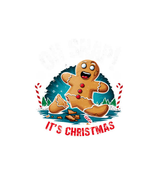Oh snap! It's christmas Negru model alb pe tricou
