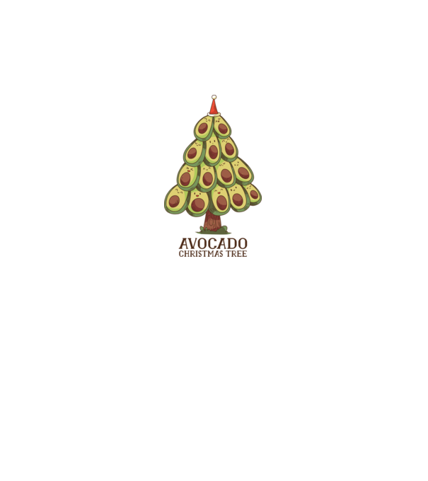 Pom de Crăciun Avocado model gri pe tricou
