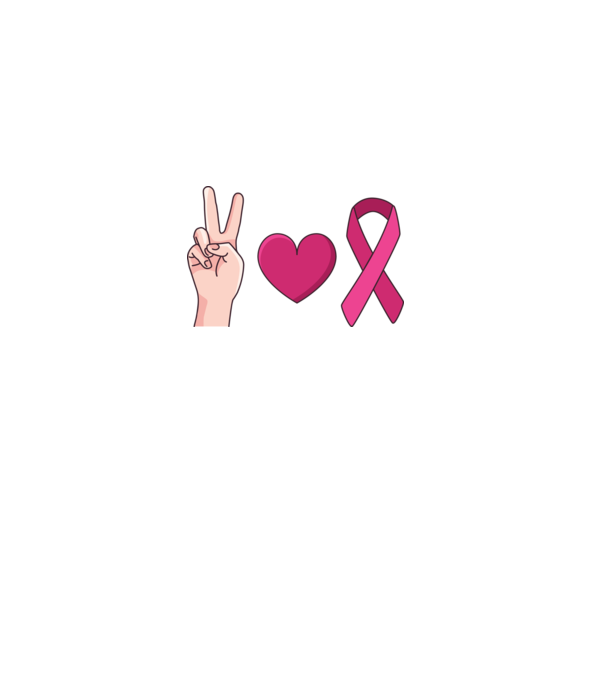 Peace Love lupta împotriva cancerului de sân model alb pe tricou
