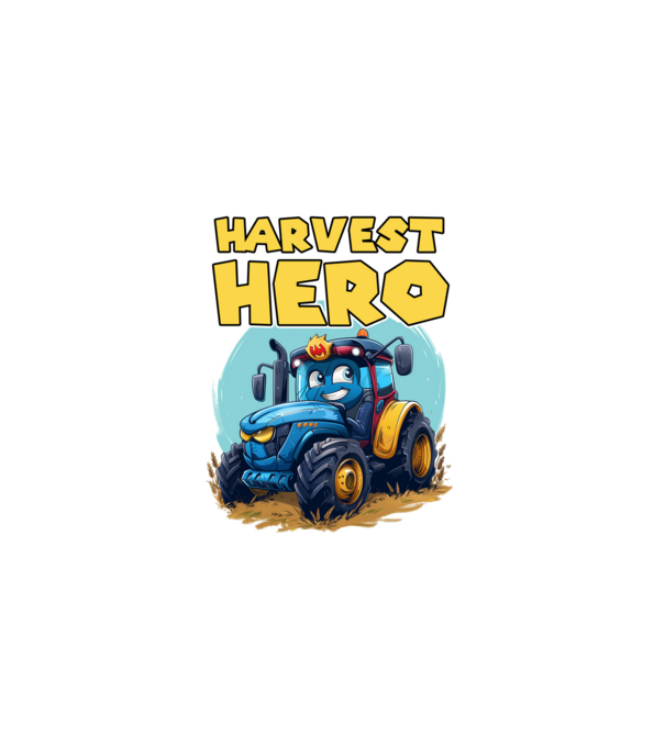 Harvest Hero Tractor model negru pe tricou