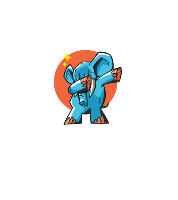 Elefant DAB model albastru închis pe tricou