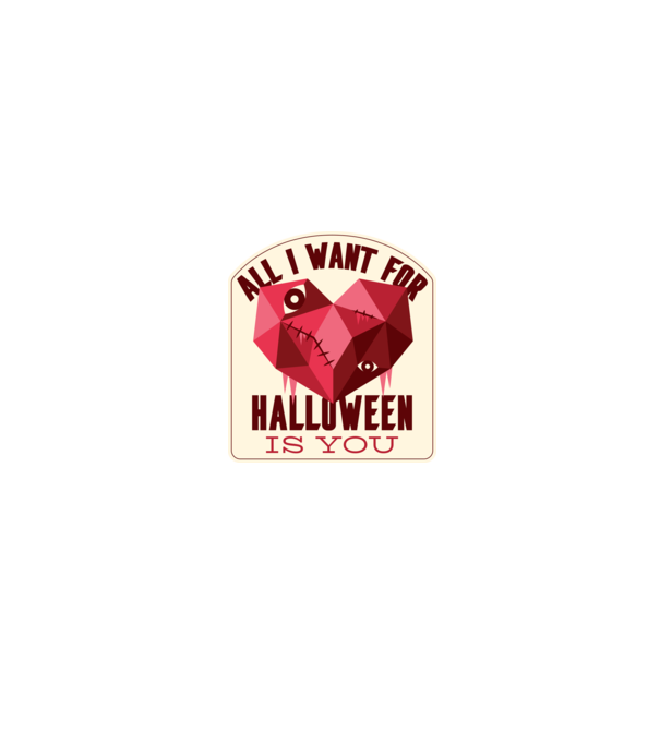 All I want for Halloween is You model alb/roșu pe tricou