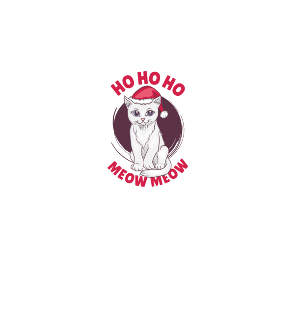 Ho Ho Ho Ho Ho Ho Ho Meow Meow Crăciun cu pisică model alb pe tricou