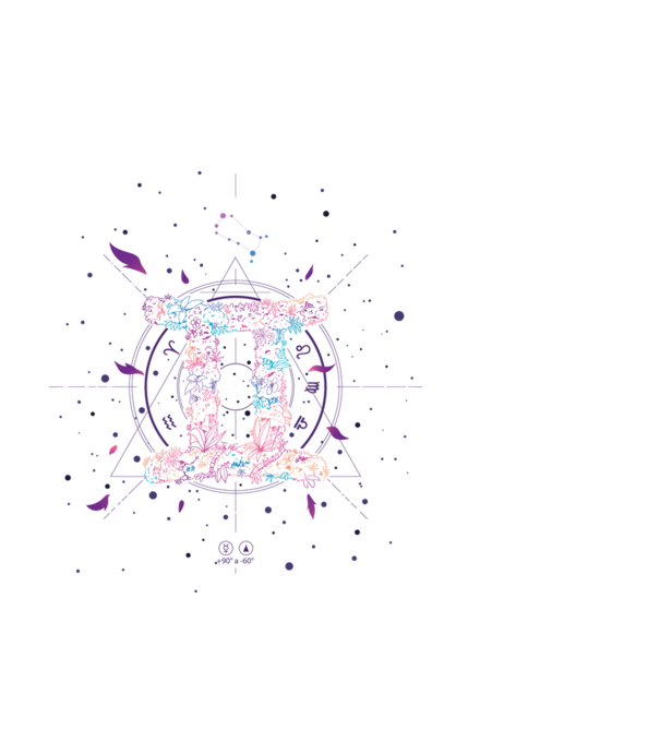 Gemini Zodiac model alb pe tricou